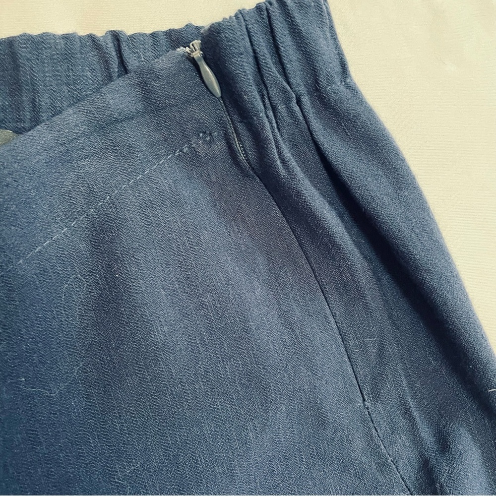 Eva Tralala Viscose Blue Crop Pants Made in France Size L - Picture 5 of 9